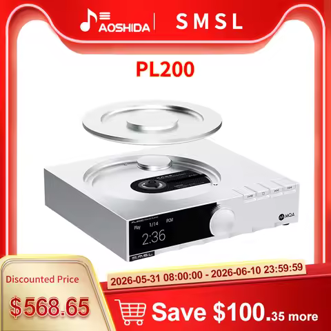 SMSL PL200 MQA-CD Player Hi-res Digital Audio CD Player AK4499EX DAC Bluetooth5.1 Headphone Amplifie