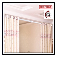 Adjustable Curtain Rod Spring Rod Curtain Tension Rod (White)