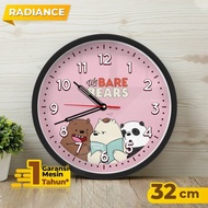 JAM DINDING WE BARE BEAR KARTUN 32CM GRIZZLY PANDA ICE BEAR MINIMALIS