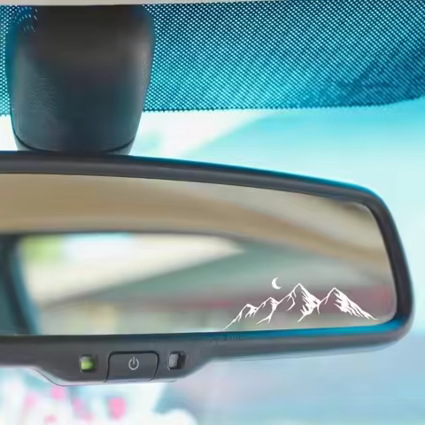 "Mountains and Rivers" personalized car rearview mirror decal stickers, cute mini stickers
