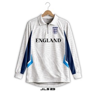 ERFO - JLS23 - Casual England White Fantasy Longsleeve Jersey - Retro Style Zipper Collar Football S