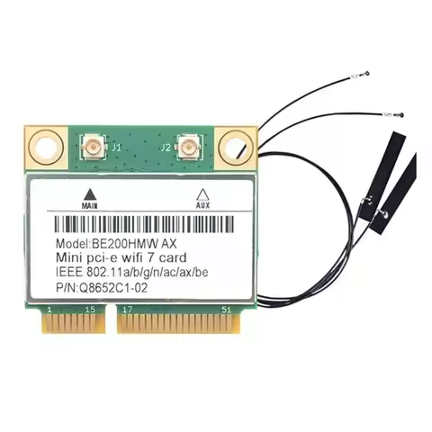 J1UL1N Wifi 7 PCI-E Wifi Card BE200 BE200HMW 8774Mbps 2.4G/5G/6Ghz For Bluetooth 5.4 802.11BE Networ
