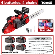 Rechargeable cordless chainsaw 16-inch Gergaji Bateri Dual-Drive Lithium Battery Chainsaw 42V High-P