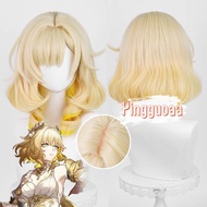 Honkai: Star Rail Aglaea Cosplay Wig 42cm Long Yellow Gradient Heat Resistant Synthetic Hair