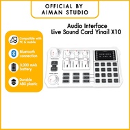 Audio Interface Live Sound Card Yinail X10