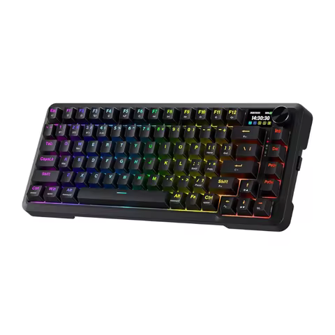 Redragon K724 PRO Wireless Gasket Gaming Hype Screen & Knob, 81-Key Mechanical Keyboard,Easy-Control