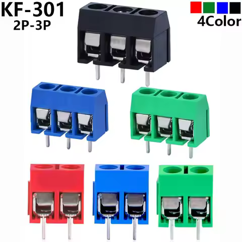 10/20/50Pcs/lot KF301-5.0-2P KF301-3P KF301-4P Pitch 5.0mm Straight Pin 2P 3P Screw PCB Terminal Blo