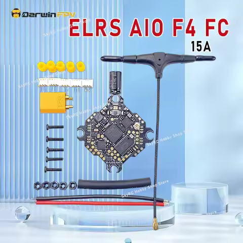 DarwinFPV F411 ELRS AIO FPV FC 15A 4In1 ESC Blheli_S Betaflight OSD BEC 1-3S for RC FPV Racing Parts