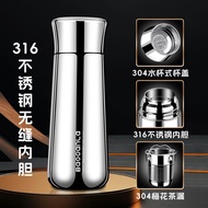 แก้วดื่มน้ำแบบมีการป้องกันแบคทีเรีย BAODANLA สำหรับผู้หญิง แก้วสแตนเลส 316 พร้อมฝาปิดแบบมีตะแกรงสำหร