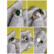 Cincin Natural Zamrud Zambia 2.90 carat silver casting handmade ring