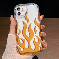 Case HP for Samsung J7 prime Samsungj7 prime Samaung J7Prime Samsumg Galaxy J7 prime Casing Softcase Cute Casing Phone Cesing Soft Cassing for Fire Pattern Orange Sofcase Cashing Chasing