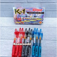 MERAH 1 PACK KENKO K-1 CETEK GEL PEN/KLIK 0.5 BLACK AND BLUE RED