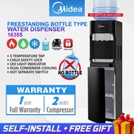 MIDEA Bottle Type FloorStanding Water Dispenser Hot Warm Cold Model: 1635S - Compressor Cooling (NO 