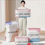 LEMONTRE8EDY Vacuum Storage Bags, Press & Seal Space Saving No-Pump Vacuum Bags,  Reusable Cube Comp