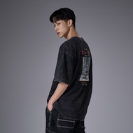 CACO-Fujiang: Photo Washing Style Short T-Men Women Wear [J1JU004]