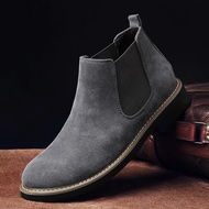 Winter Boots for Men Luxury Brands Comfortable Business Work Men Shoes Wear Resistant Autumn Casual Leather Velvet Chelsea Boots