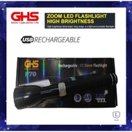 GHS Japan LED Torch Light USB Rechargeable Battery Flashlight