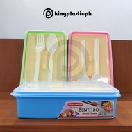 Sunnyware Bento Box Lunch Box Plastic with Utensils Spoon and Fork Baunan 516