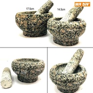DIY Online4u - Rayaco Mortals Set / Natural Granite Stone Mortar &amp; Pestle - Available 14.5cm or 17.5cm