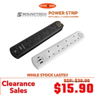 SoundTeoh Extension Plug With 18W USB C+A With 4 Power Socket With Surge Protection MS-641 [3 Year W