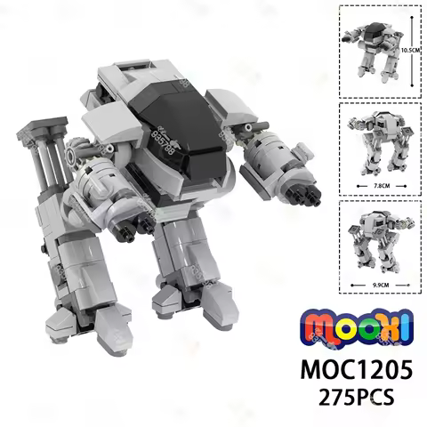 275PCS Creative Series Robot Decoration Building Blocks DIY Sci-Fi Movie ED209 Droid Model Assembly