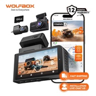 WOLFBOX X3 2.5K 60FPS Dash Cam, STARVIS 2 IMX675 with ADAS, 2.5K+1080P Dash Cam Front and Rear, Buil