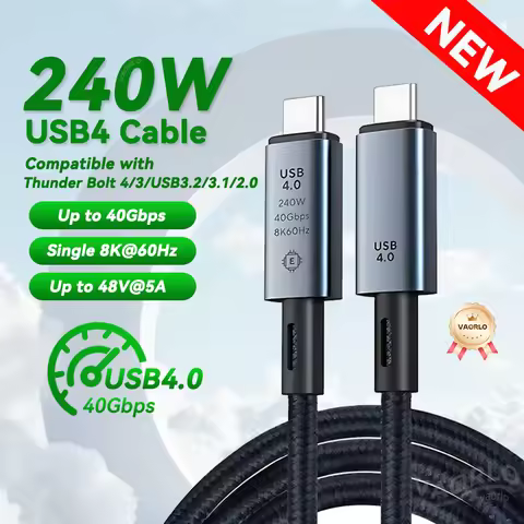 USB4 Cable 40Gbps 240W 8K For Thunderbolt 4 Type C Fast Charging Thunderbolt3 USB 4.0 USB C to C Dat