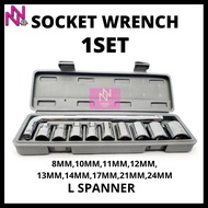SPANAR SET L Socket Wrench 10PCS Spanner Set L Spannar tool Set Automotive tools box Set + motorcycl
