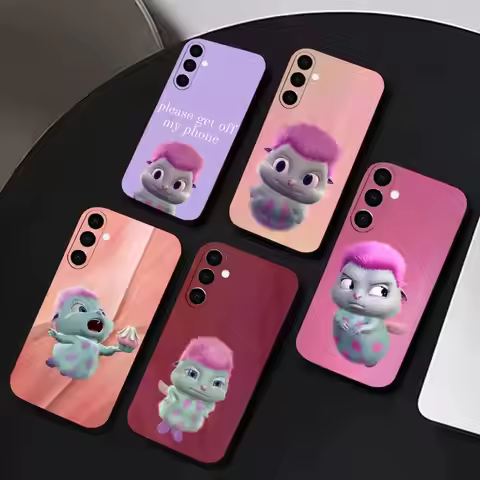 cute B-Bibble Meme Phone Case For Samsung A72,A71,A72,A70,A53,A52,A51, Black Soft Cover TPU