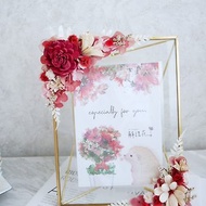 太陽玫瑰相框【酡顏】新婚禮物/簽名桌/婚禮布置/客製/畢業禮物