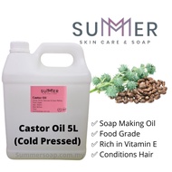 Summer Soap Pure 1st Grade Castor Oil 5000ml (5L) Cold Pressed 高级蓖麻油 Soap Carrier Oil Skincare Lip-g