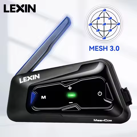 LEXIN-MeshCom Motorcycle MESH&Bluetooth Headset Intercom ,With Mesh Communication System, Parallel A