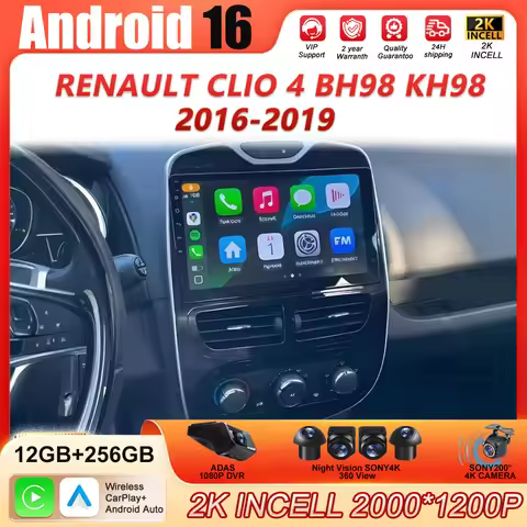 Car Radio For Renault Clio 4 BH98 KH98 2012 2013 2016 - 2019 Multimedia Carplay Android Auto Navigat