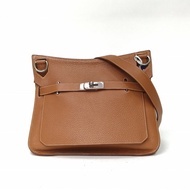 HERMES 吉普賽Jypsiere34金棕色TC皮框M銀扣