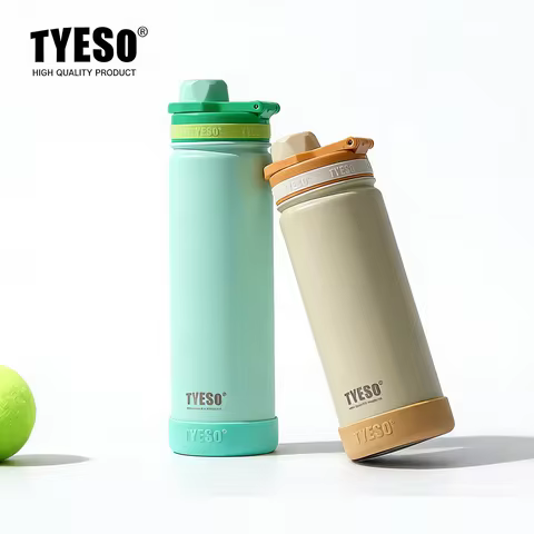 Tyeso 600ml Children Sports Kettle Portable Water Cup with Non-slip Silicone Cover Leakproof Lightwe