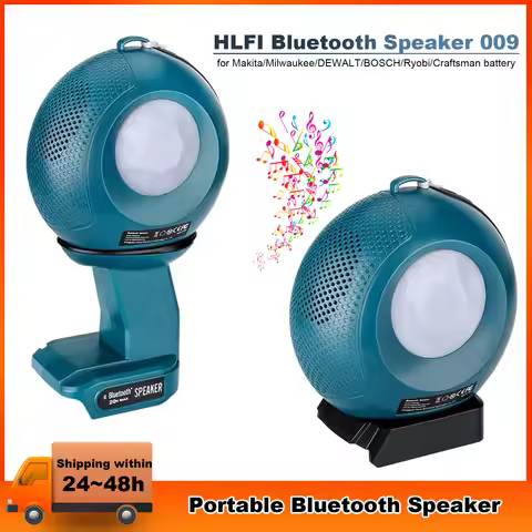 NEW Upgrade Bluetooth Speaker For Dewalt/Makita/Bosch/Milwaukee/Ryobi/ 18V Li-ion Battery Portable P