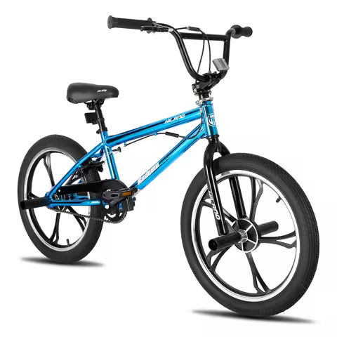 Hiland 20 Inch Kids BMX Bike for Boys Girls Ages 5-12, 360 Degree Rotor Freestyle, 4 Pegs Single Spe