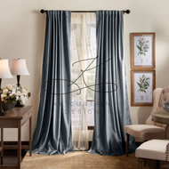 G12 - Ready-Made 85% Blackout Curtain DARK GREY, Langsir Siap Jahit. LANGSIR KAIN TEBAL! ( HOOK/RING )