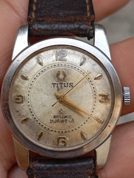 jam titus military manual winding swiss 21jewels second bekas