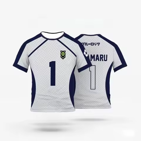 Blue Lock BAROU Cartoon Anime Cosplay Men Jersey Summer Short Sleeve Children Unisex Tee Tops Quick-