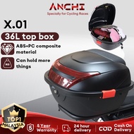 【24-hour delivery】Anchi Top box 36L Waterproof Motorcycle box ABS motor box motor Top box Reflective