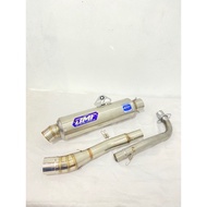 FULL SET EXHAUST JUST INSTALL ROUND JENONG GP5 BLUE MOTORCYCLE VEGA R VEGA ZR JUPITER Z SMASH SHOGUN