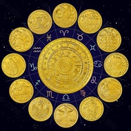 Twelve Zodiac Lucky Gold Coins Virgo Scorpio Sagittarius Gemini And Cancer Good Luck Coin Gift Box F