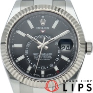 勞力士 Sky-Dweller Oyster 腕錶 326934，附原廠錶盒、保固卡和國際服務保固卡，18K 白金/不鏽鋼材質，男士腕錶，黑色錶盤，拋光處理，成色極佳 [二手]