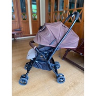 (2nd Hand) Combi Brand Stroller Model Mechacal Handy Brown Color Copyright Pattern mickey mouse