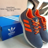 Adidas Orange Gray Sneakers Shoes Sports Running Shoes Men Women