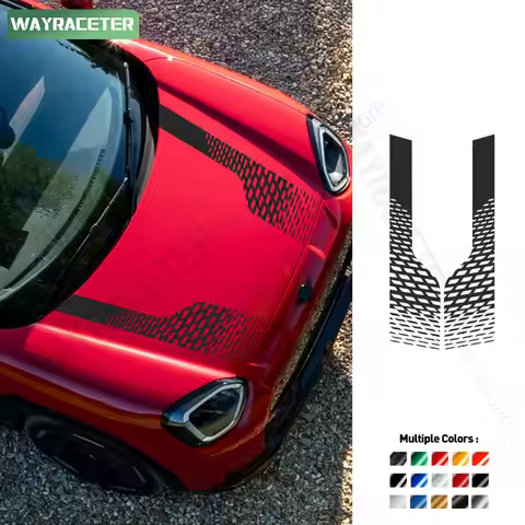 2 Pcs/Set Car Engine Cover Decal Bonnet Hood Stripes Sticker For MINI Aceman J05 John Cooper Works 2