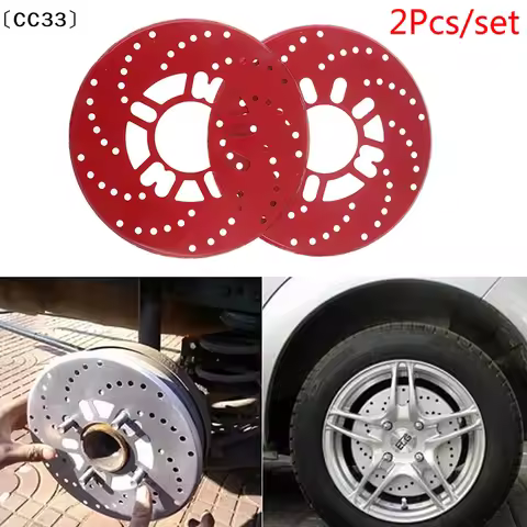 2x Aluminium Disc Brake Cover Vehicle Car Wheel Decorative Rotor Cross Drilled〔CC33〕