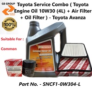 Toyota Service Combo ( Toyota Engine Oil 10W30 (4L) + Air Filter + Oil Filter ) - Toyota Avanza