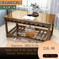 New arrivals for May!Rectangular1.2Rice Living Room Solid Wood Grill Kang Table Full Bamboo Tea Table Folding Heating Ta